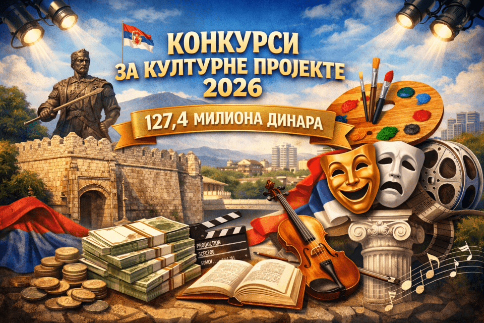 KULTURNI PROJEKTI NIS 2026 ГРАД НИШ РАСПИСАО КОНКУРСЕ ЗА ФИНАНСИРАЊЕ КУЛТУРНИХ ПРОЈЕКАТА У 2026. ГОДИНИ – 127,4 МИЛИОНА ДИНАРА ИЗ БУЏЕТА